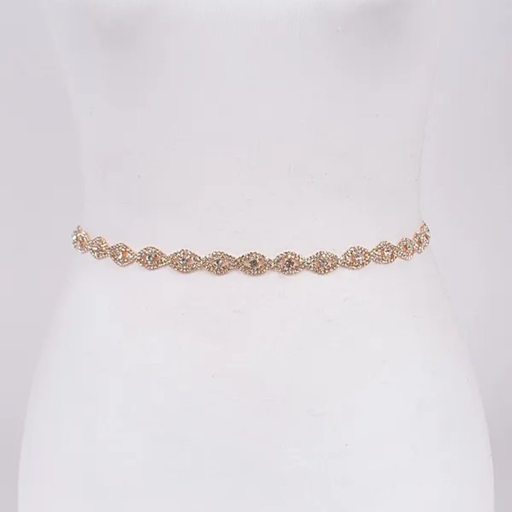 Rhinestone link chain belt